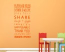 Playroom Rules Quotes Wall Decal Vinyl Art Stickers